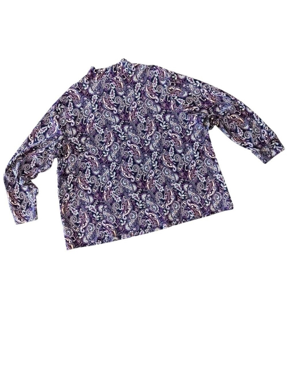 Women’s Lands’ End Multicolor Paisley Print Top – Lightweight Casual Blouse XXL